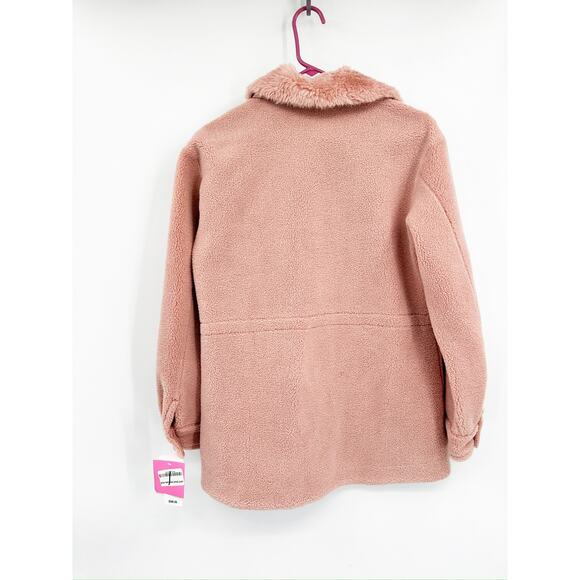 Kate Spade Faux Fur Trim Peony Pink Teddy Anorak Coat Size XS NWT - Picture 3 of 6